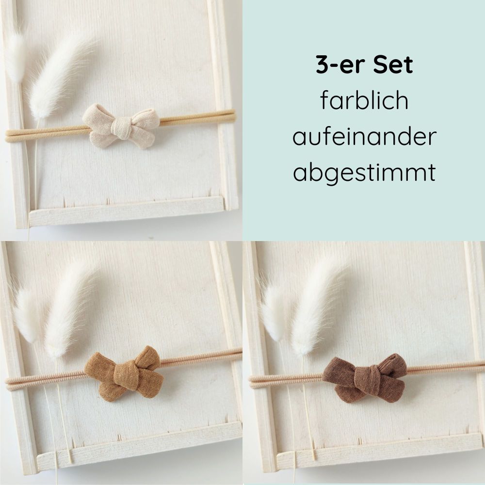 Set von drei Haarschleifen für Babys