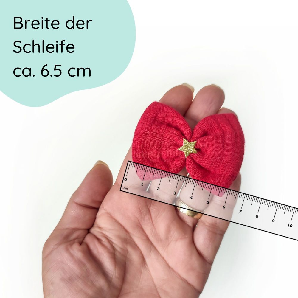 Hair bow Emma | red with star | alligator clip