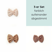 3-er Set Haarschleifen | Emma | natur