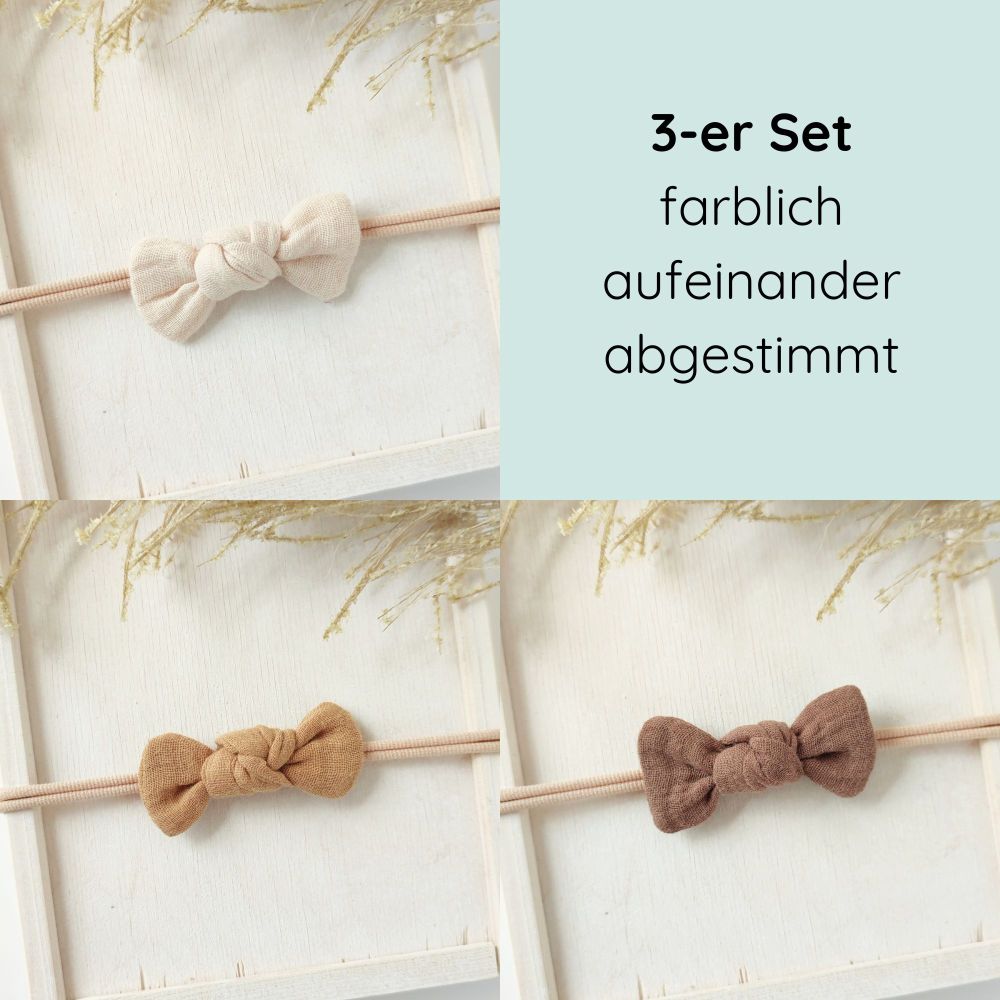 3er Set Haarschleifen für Babys