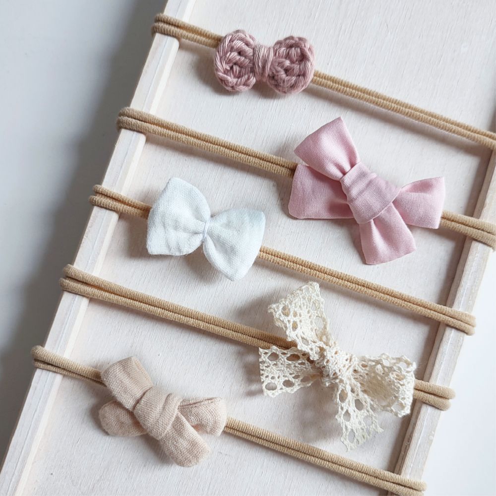 Haarschleifen Set für Babys in rosa
