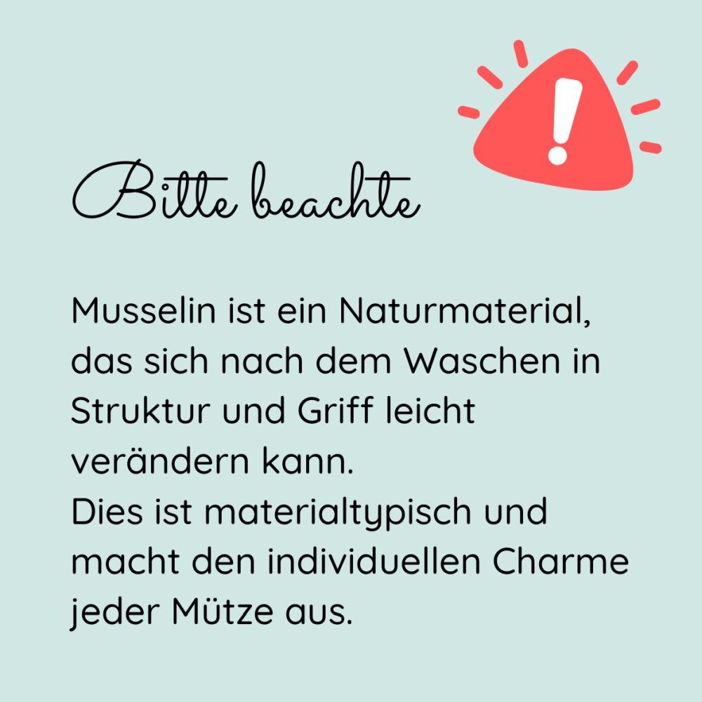 Pixiemütze aus Musselin – Babymütze mit Bindebändern & Schleife | senfgelb
