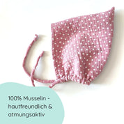 Zipfelmütze in hellrosa mit Sternchen für Babys Detailbild