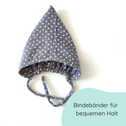 Zipfelmütze in grau mit Sternchen für Babys Detailbild