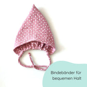 Zipfelmütze in hellrosa mit Sternchen für Babys Detailbild