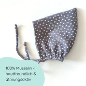 Zipfelmütze in grau mit Sternchen für Babys Detailbild