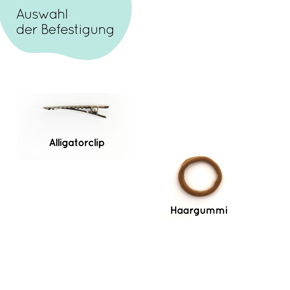 Haarschleife | MIDI | Alligatorclip oder Haargummi | braun