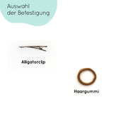 Haarschleife | MIDI | Alligatorclip oder Haargummi | braun