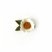 Haarspangen Set | große + kleine Filzblume | weiß