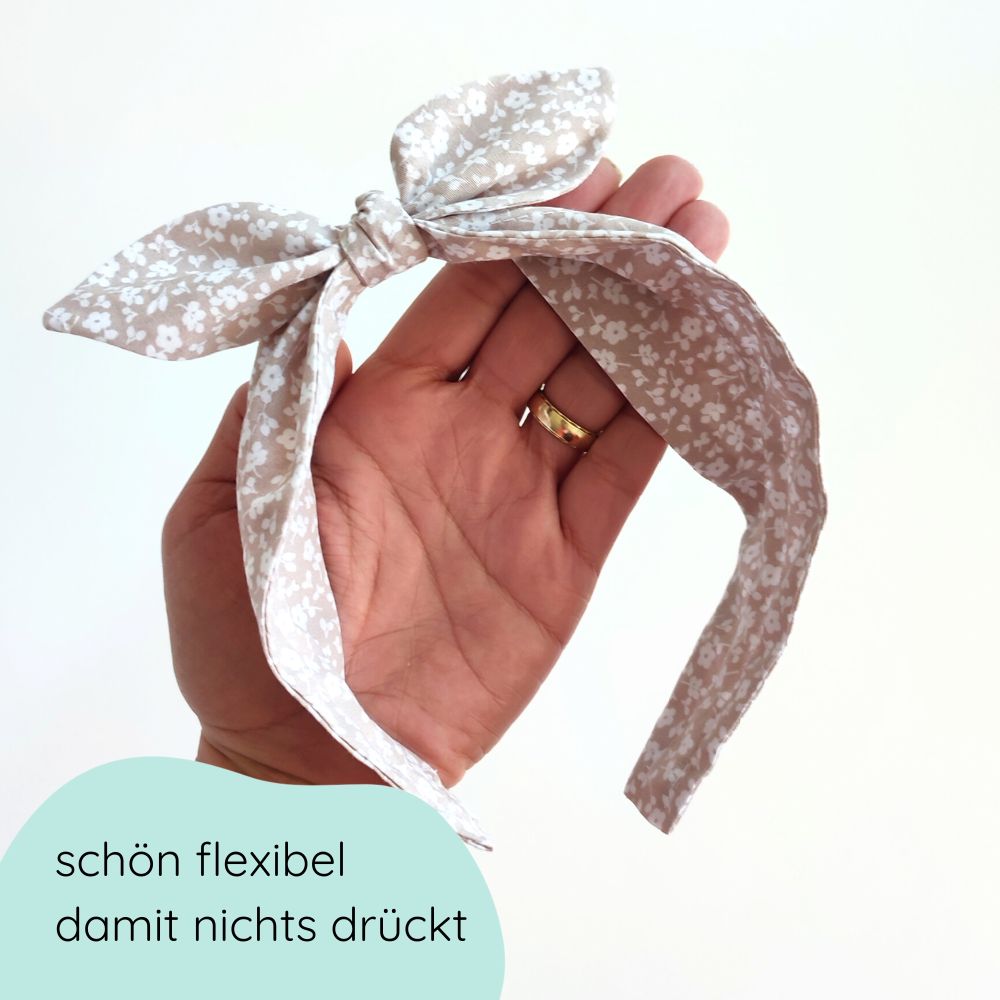 Headband | Rockabilly | light brown with flowers
