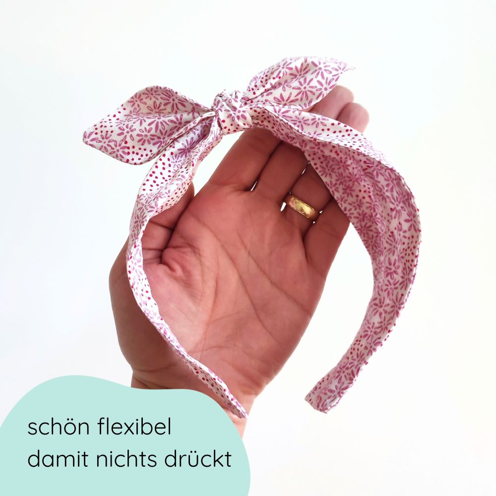 Headband | Rockabilly | white with pink flowers