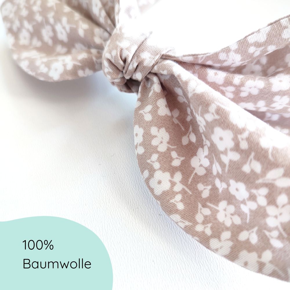Headband | Rockabilly | light brown with flowers