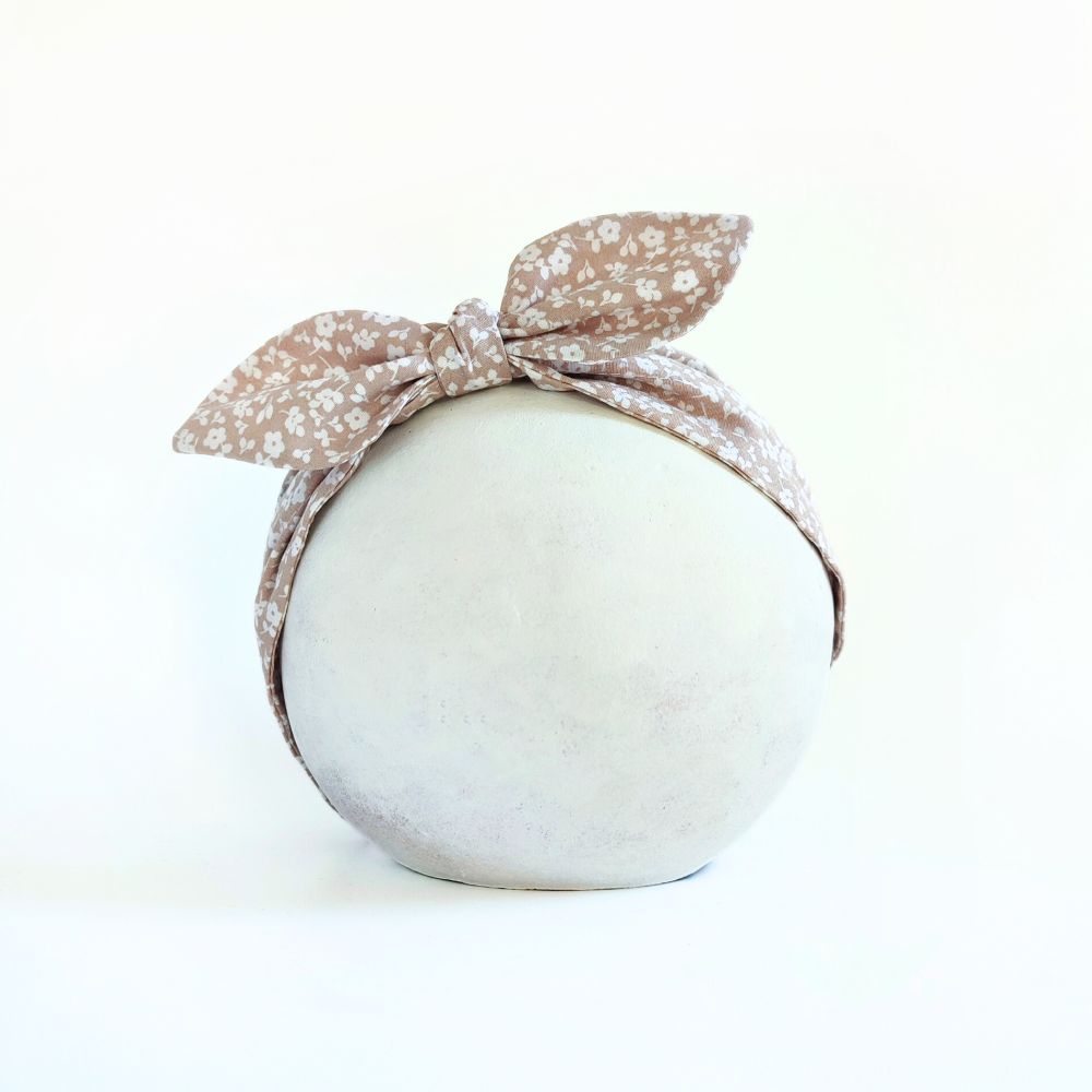 Headband | Rockabilly | light brown with flowers
