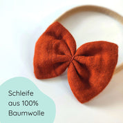 Detailbild Haarschleife in kupfer für Babys