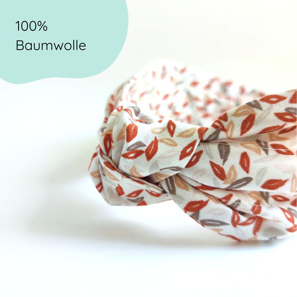 Headband knot | white floral - pink checked