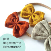 Detailbild Haarschleifen im Set in Herbstfarben