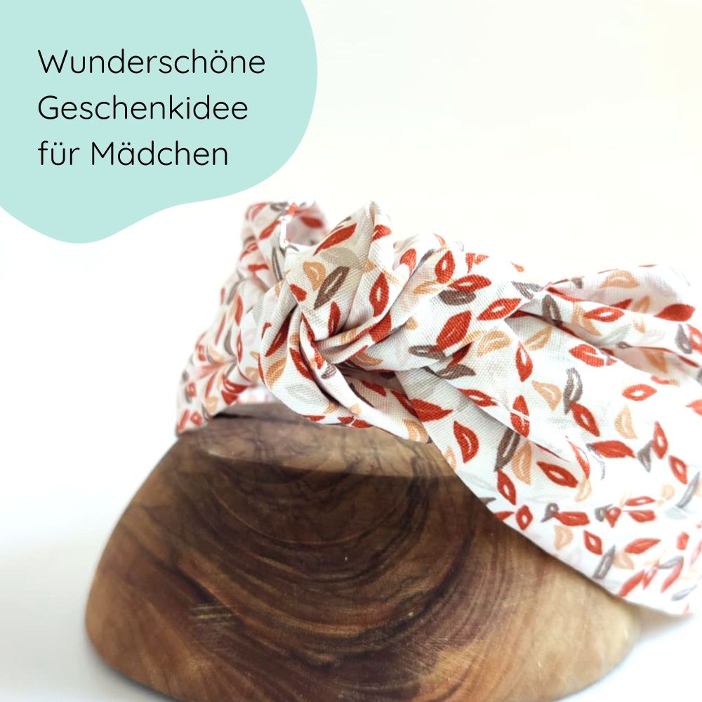 Headband knot | white floral - pink checked