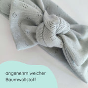 Detailbild Stirnband für Babys mit Schleife in mint