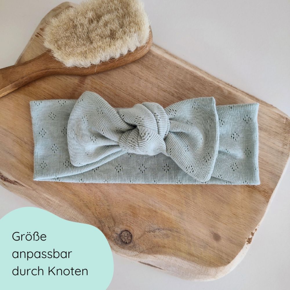 Stirnband für Babys mit Schleife in mint