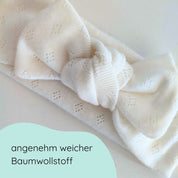 Detailbild Stirnband für Babys mit Schleife in weiß