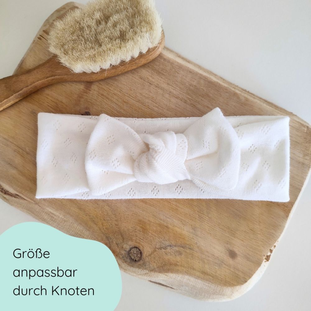 Stirnband mit Schleife | weiß