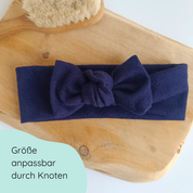 Stirnband mit Schleife in dunkelblau für Babys