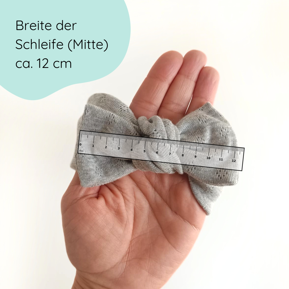 Stirnband mit Schleife in hellgrau für Babys