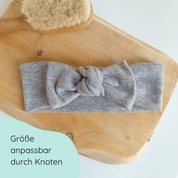 Stirnband mit Schleife in hellgrau für Babys