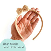 Haarreifen für Kinder mit Schleife in sand