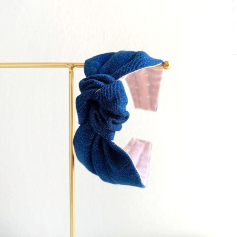 Haarreifen mit Knoten aus Jeans für Kinder