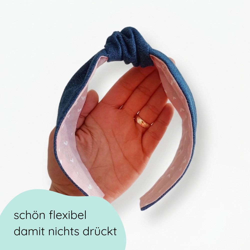 Haarreifen Knoten | Jeans mit hellrosa