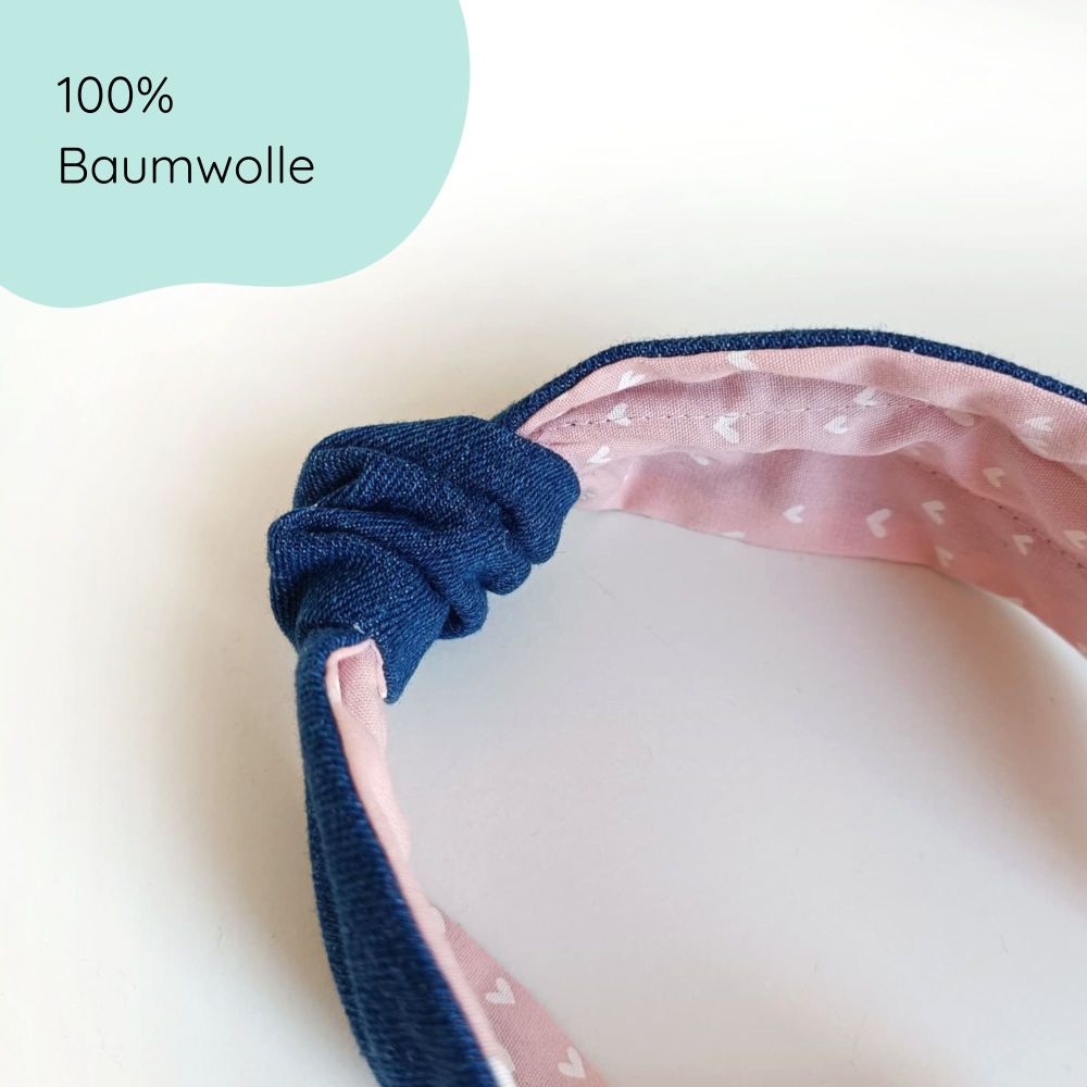 Haarreifen mit Knoten aus Jeans für Kinder