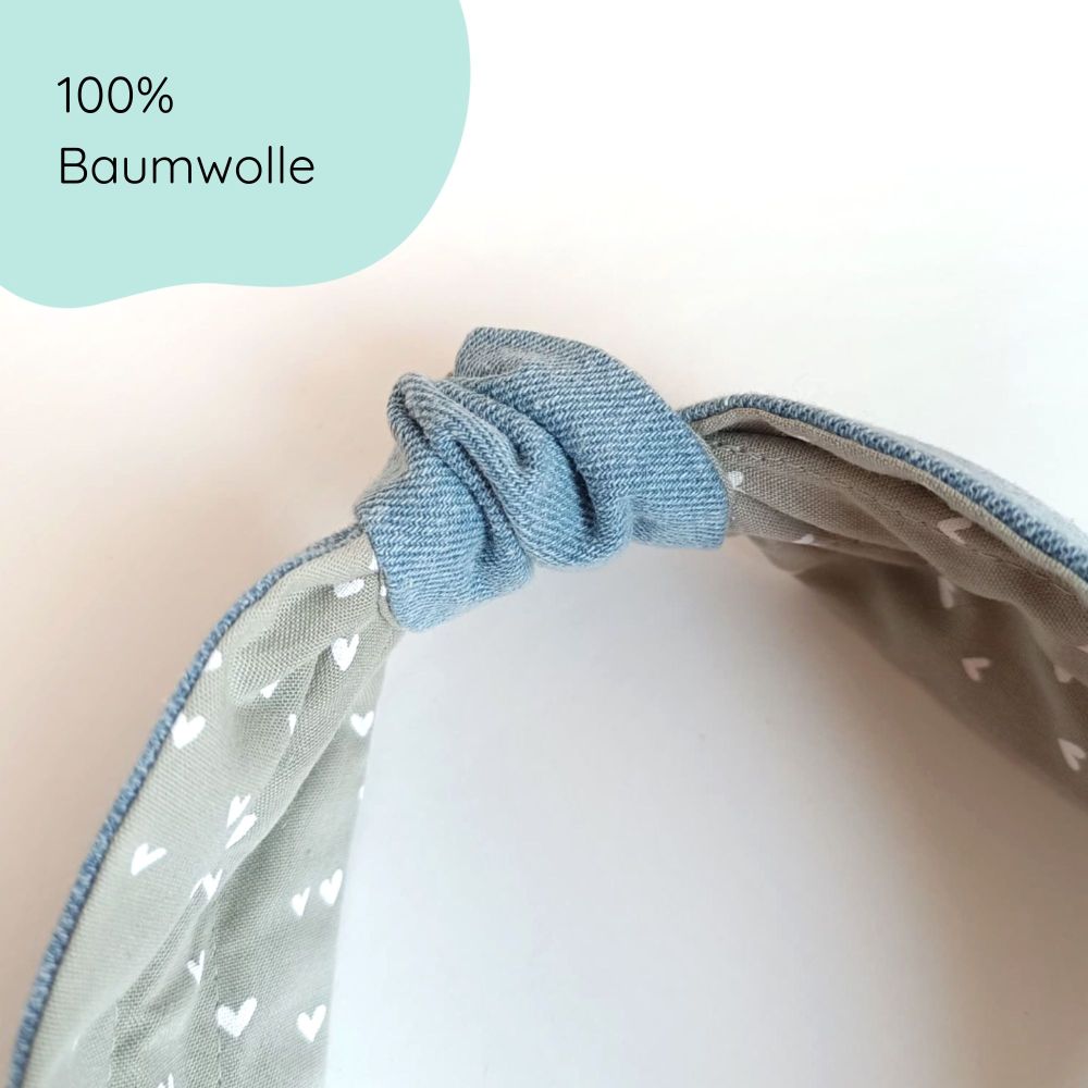 Haarreifen für Kinder aus Jeans mit Knoten