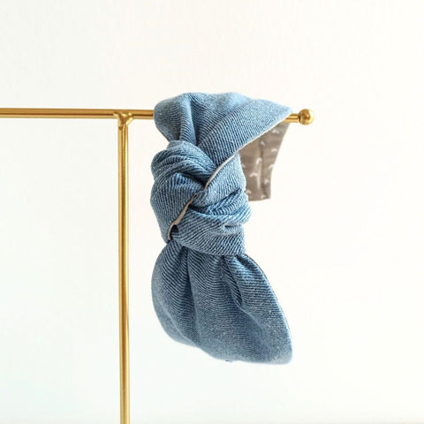 Haarreifen für Kinder aus Jeans mit Knoten