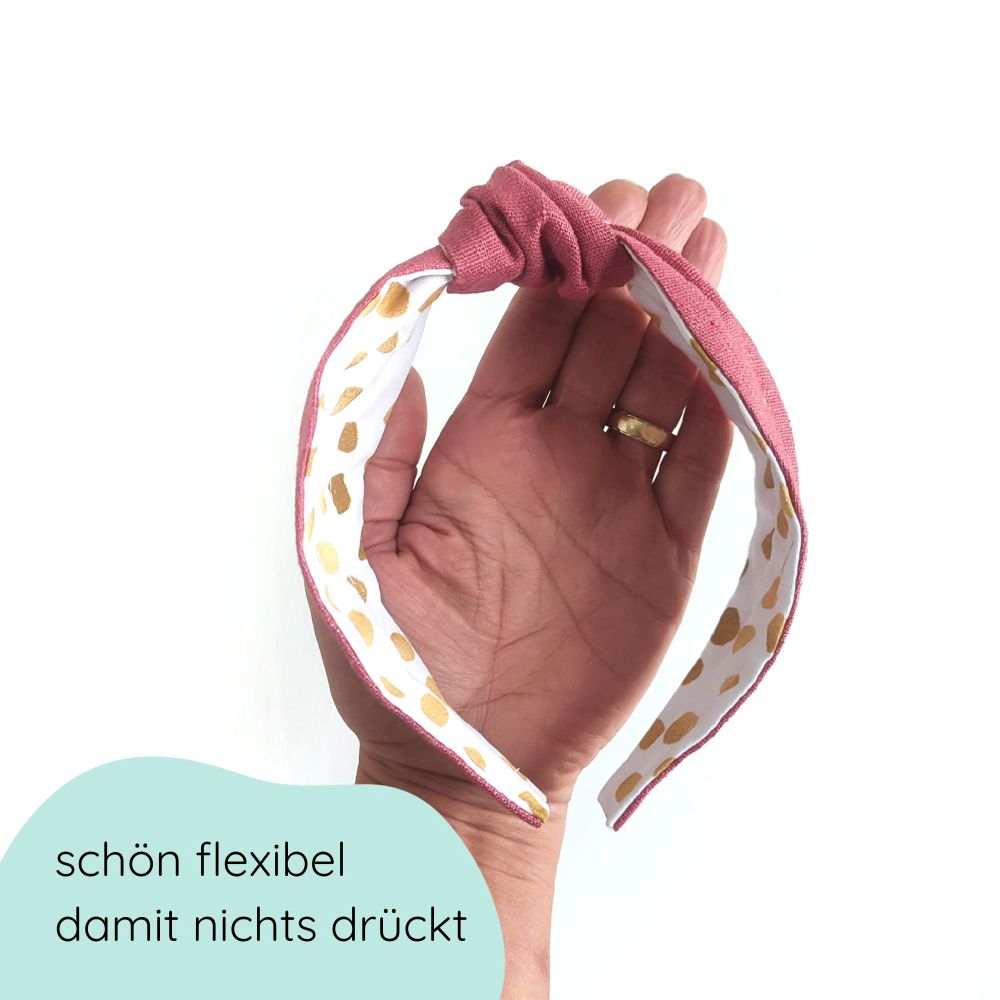 Haarreifen für Kinder mit Knoten in der Farbe erdbeere