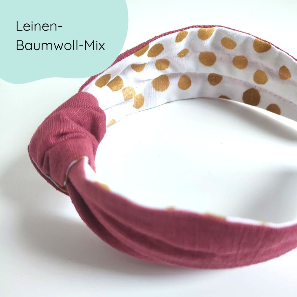 Haarreifen für Kinder mit Knoten in der Farbe erdbeere