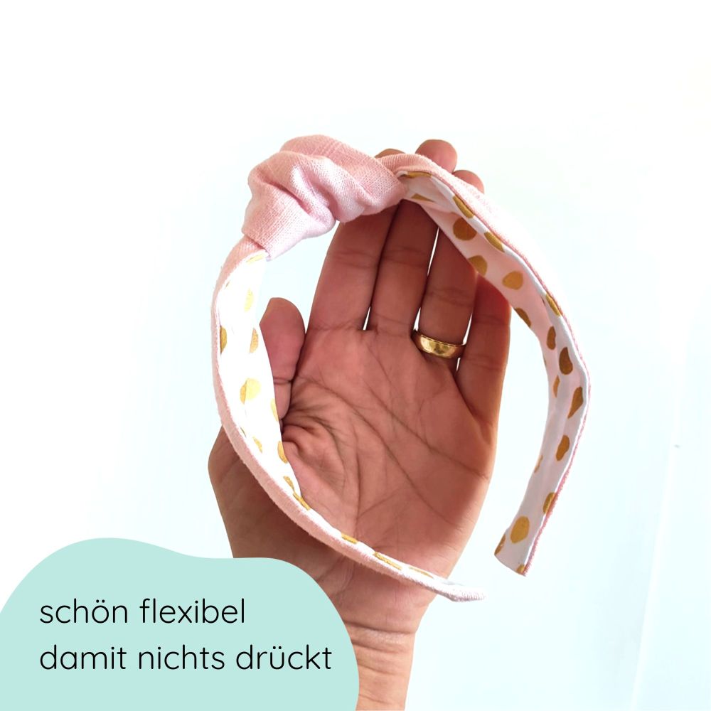 Haarreifen mit Knoten  für Kinder in hellrosa 