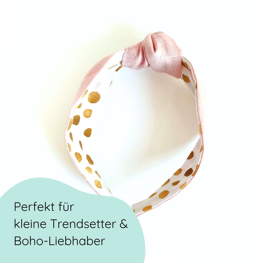 Haarreifen mit Knoten  für Kinder in hellrosa 
