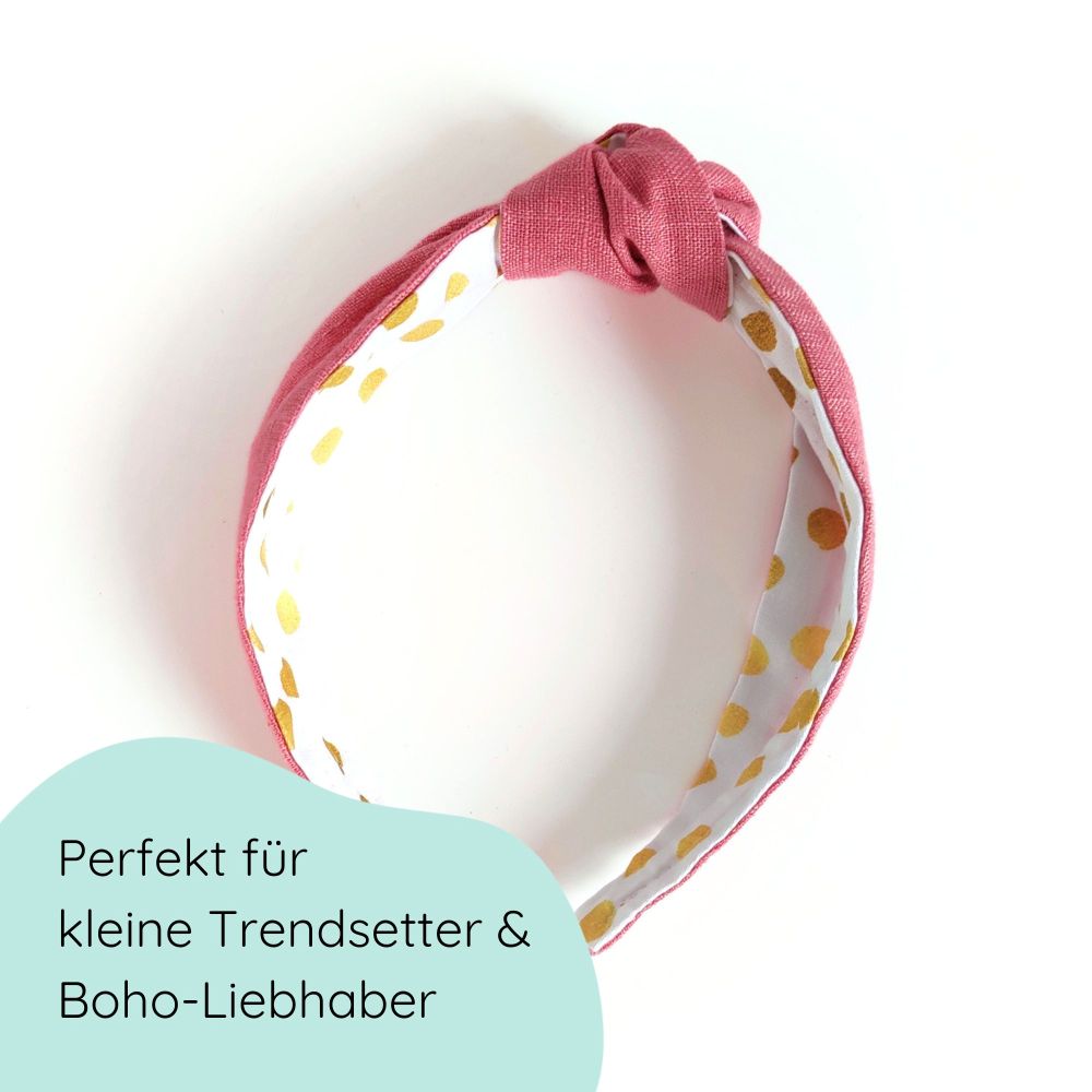 Headband | Knot | Linen - raspberry