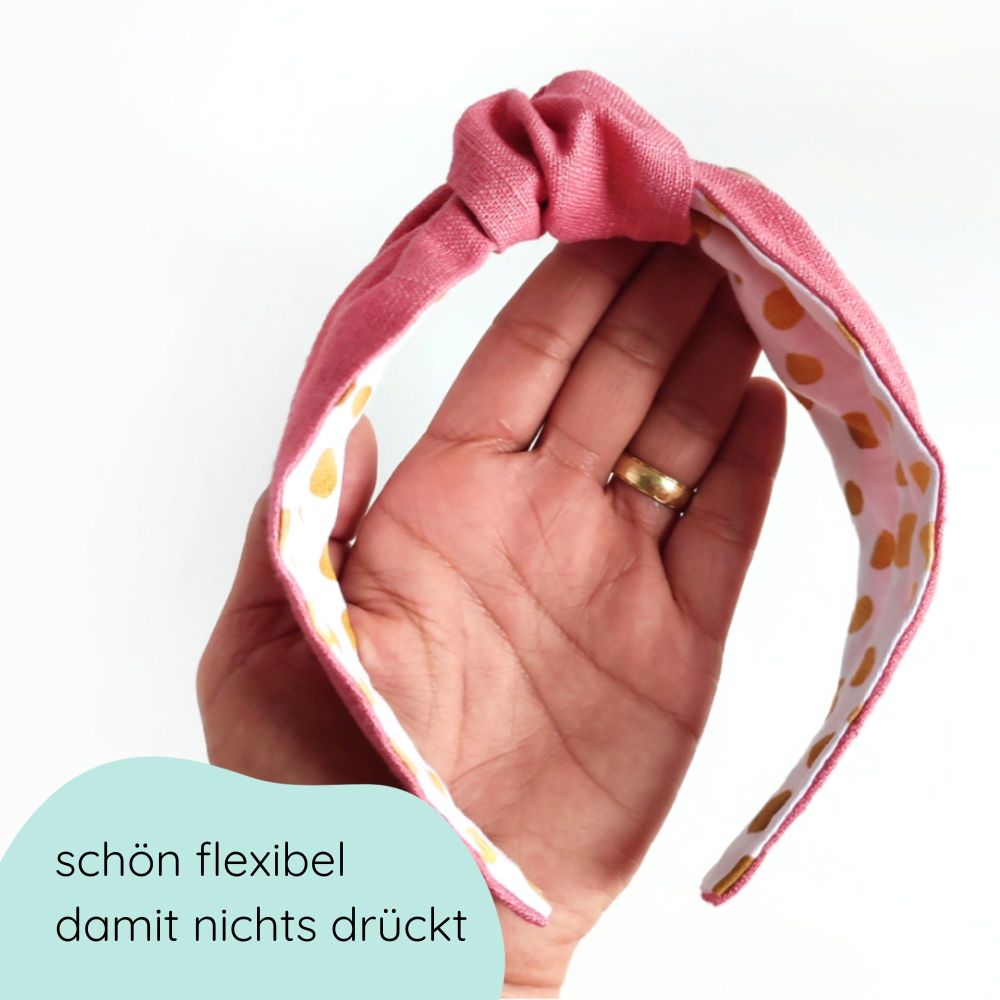 Headband | Knot | Linen - raspberry