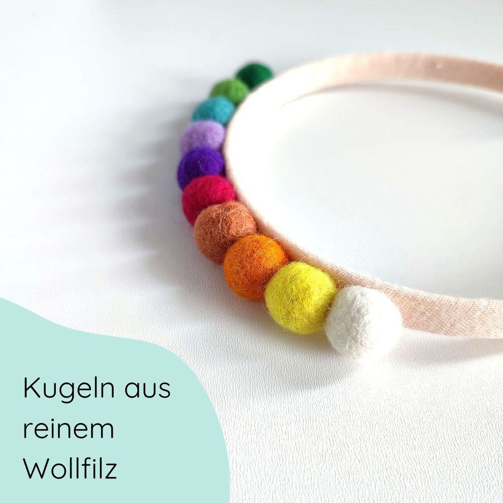Detailfoto Haarreifen als Regenbogen für Kinder