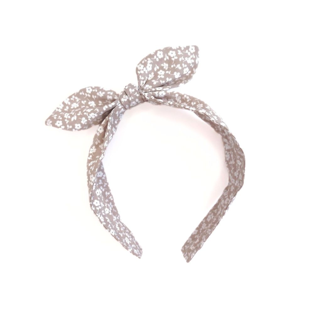 Headband | Rockabilly | light brown with flowers