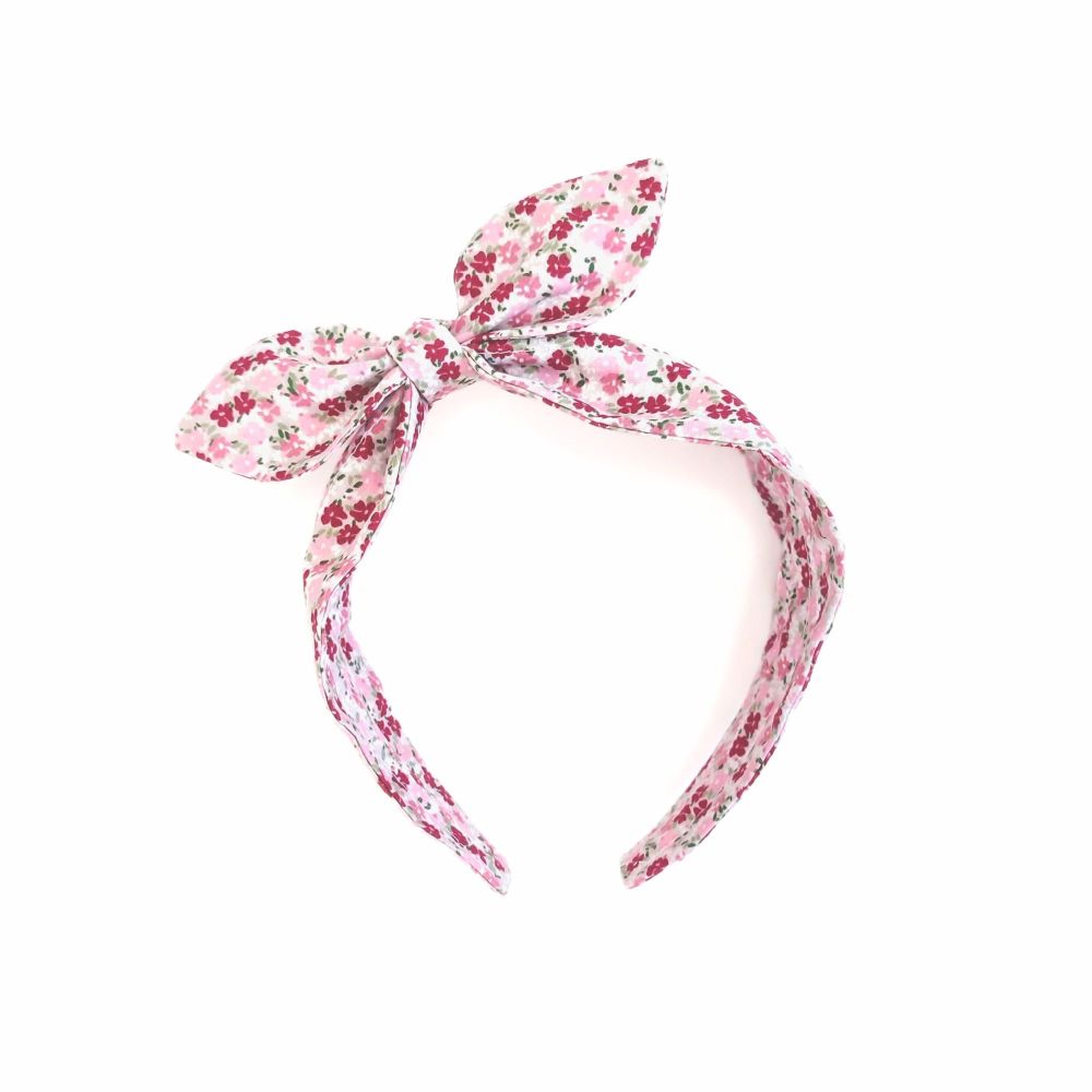 Headband | Rockabilly | light grey with flowers