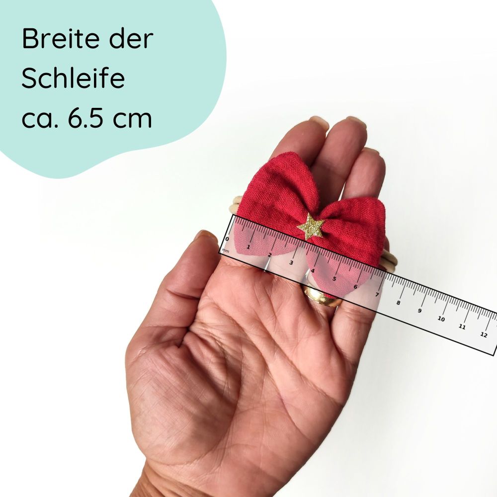 Haarschleife Emma | rot mit Stern | Haarband
