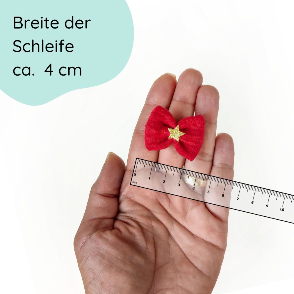 kleine Haarschleife | rot mit Stern | Alligatorclip