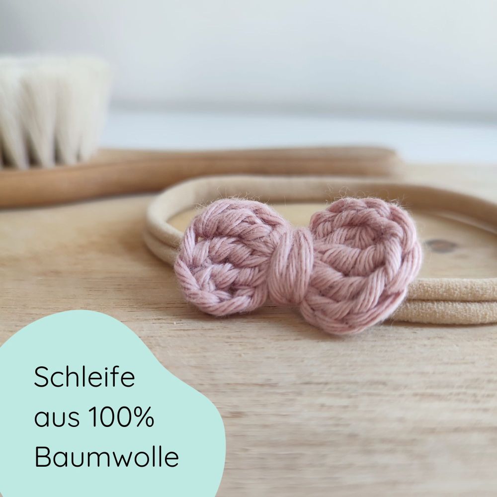 Baby Haarschleife | gehäkelt | altrosa