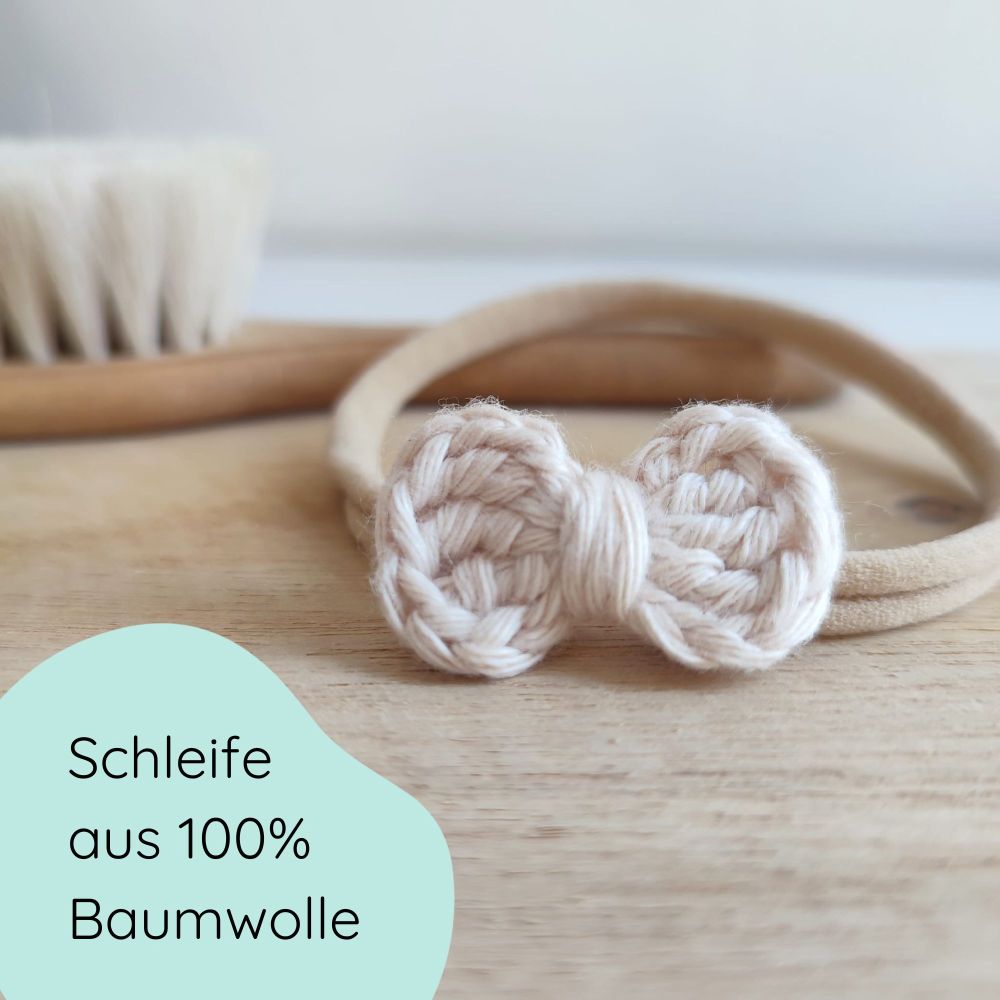 Baby Haarschleife | gehäkelt | beige