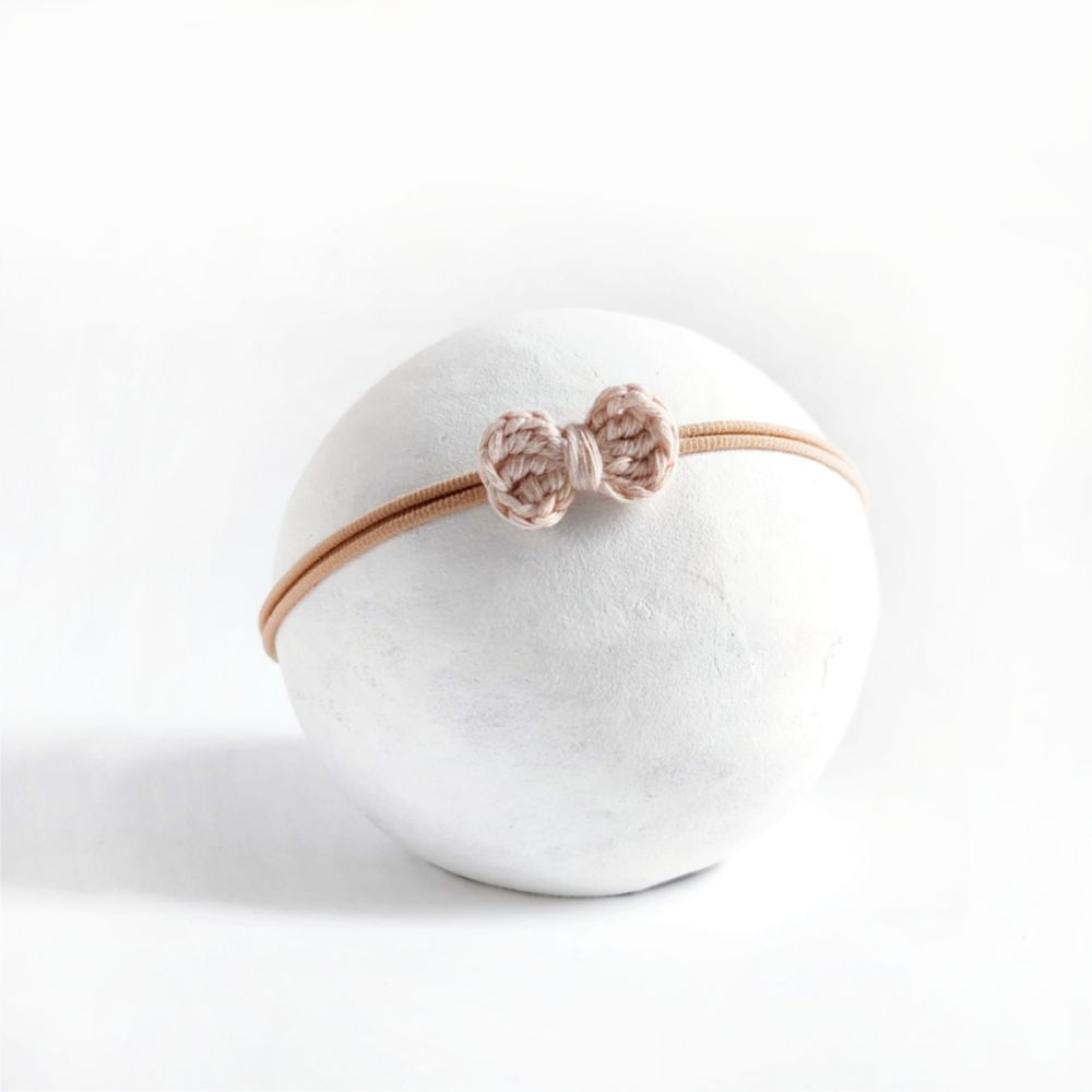 Baby Haarschleife | gehäkelt | beige