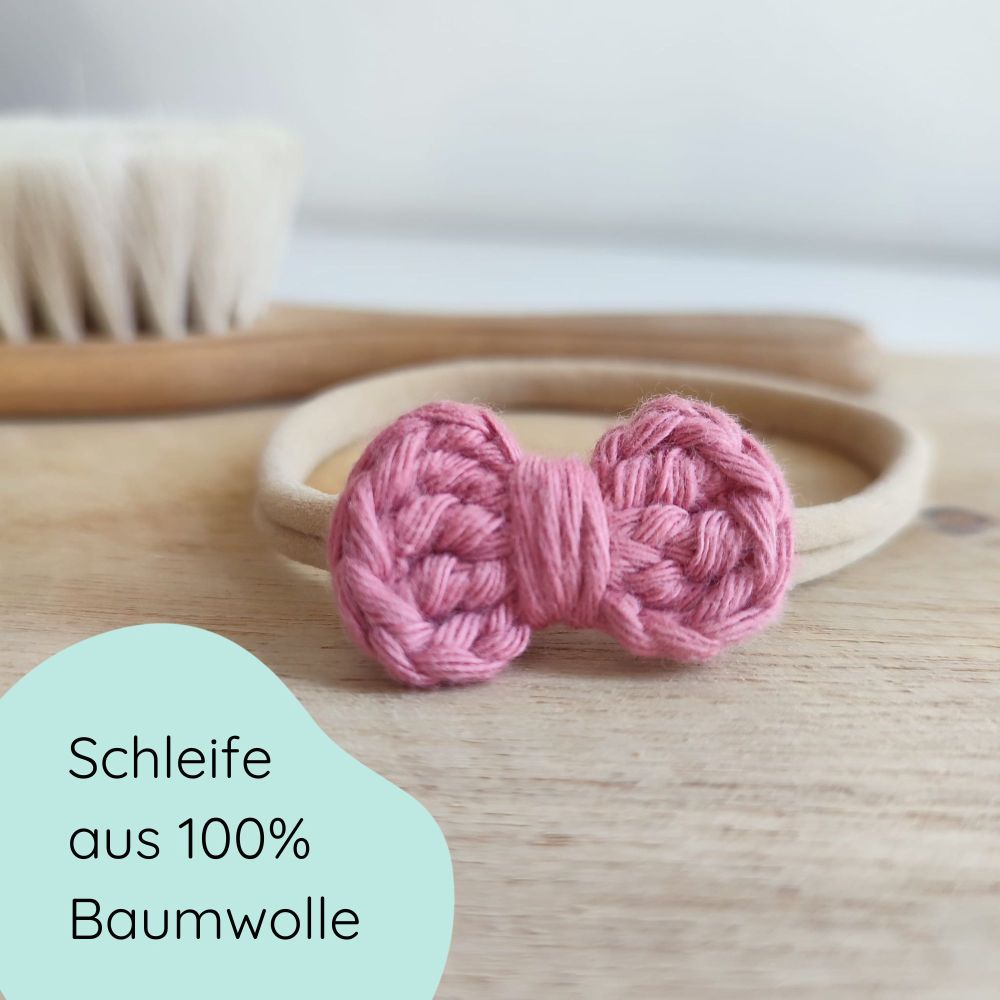 Baby Haarschleife | gehäkelt | rosa