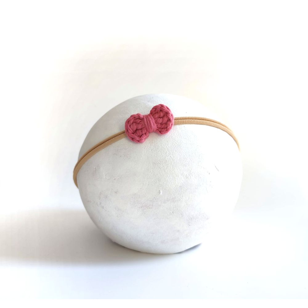 Baby Haarschleife | gehäkelt | rosa